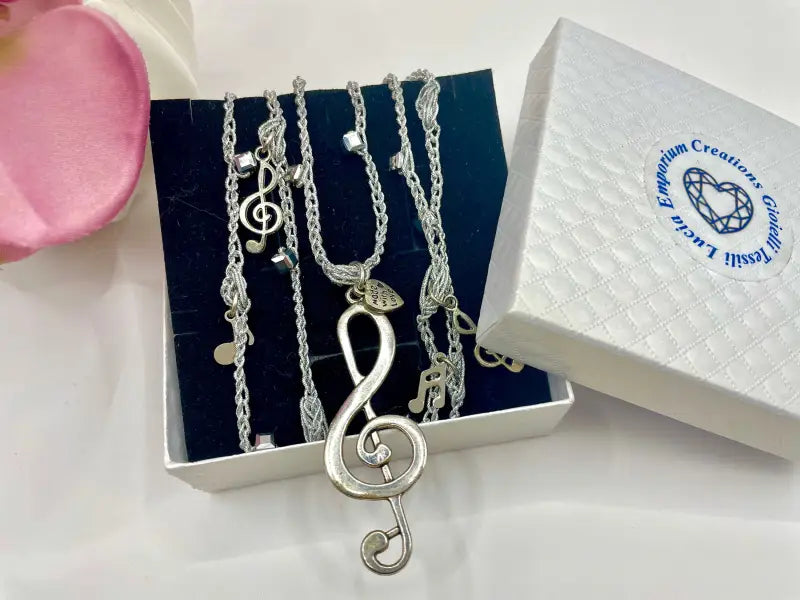 Collana Lunga Music Tre Varianti - Argento Lung. Tot. Cm 116